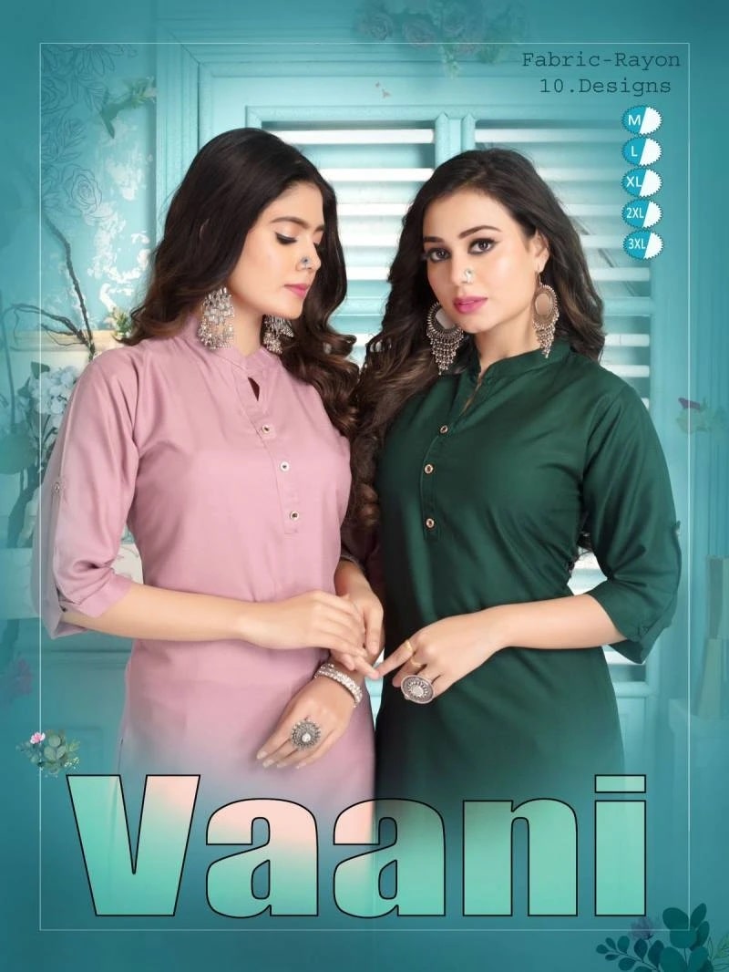 New Riyaa Vaani Plain Rayon Daily Wear Kurti Collection