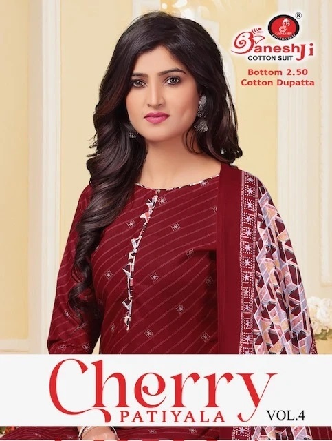 Ganeshji Cherry Patiyala Vol 4 Pure Cotton Dress Material Collection