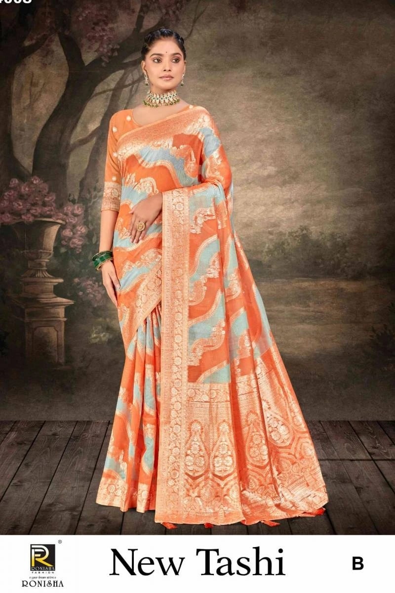 Ronisha New Tashi Banarasi Silk Saree Wholesale