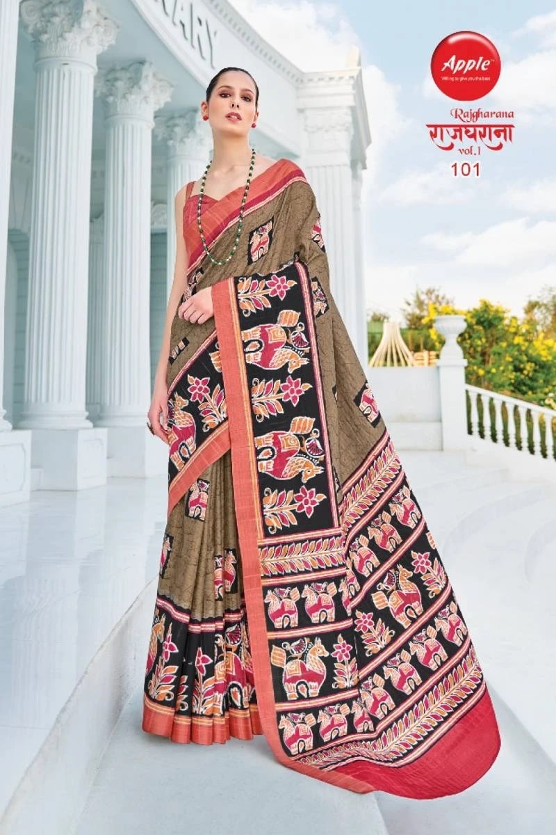 Apple Rajgharana Daily Wear Cotton Printed Sarees Collection