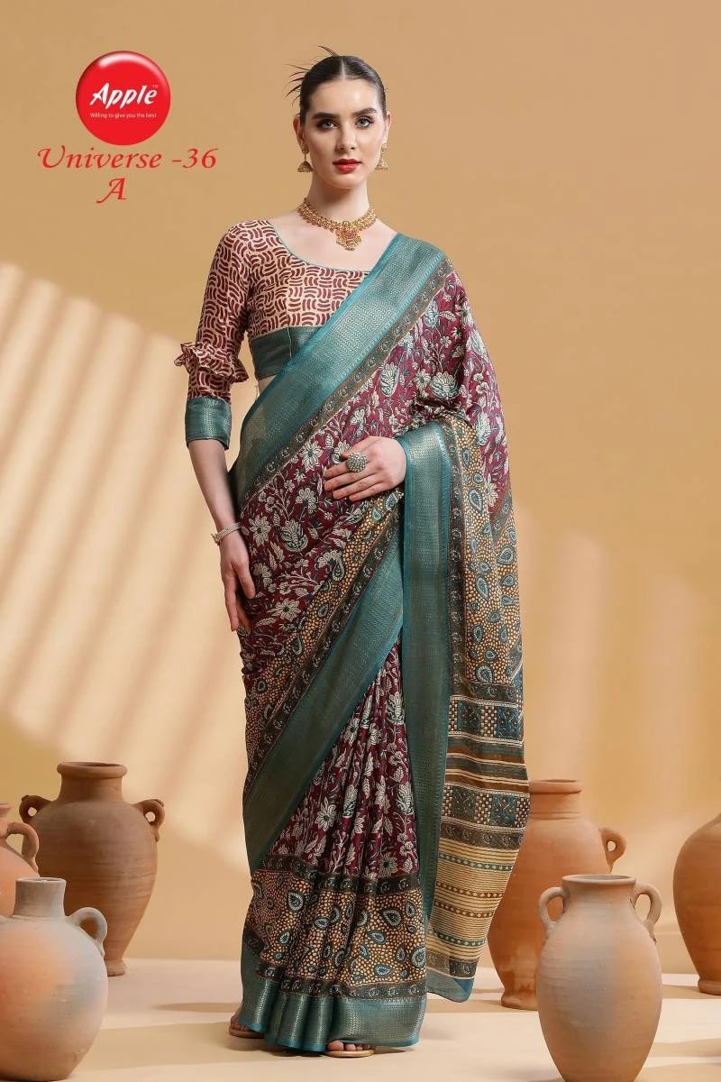 Apple Universe 36 Soft Cotton Printed Saree Collection