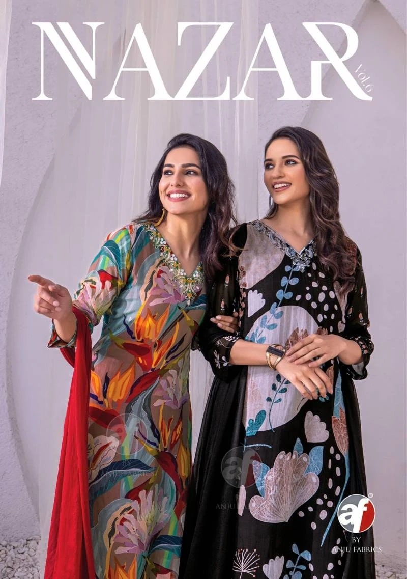 Af Nazar Vol 6 Designer Printed Kurti Pant With Dupatta Collection