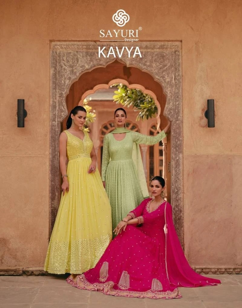 Sayuri Kavya Real Georgette Designer Gown Wholesale Price