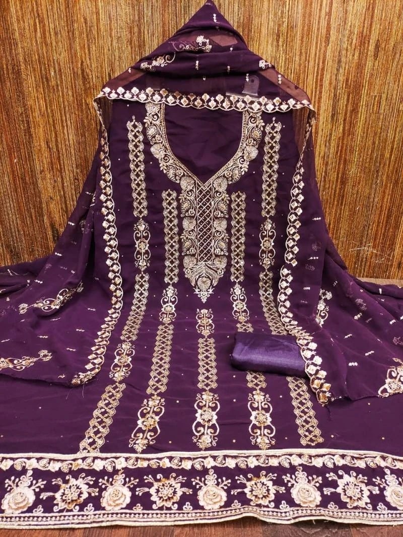 Georgette Jari Jarkan 608 Designer Dress Material