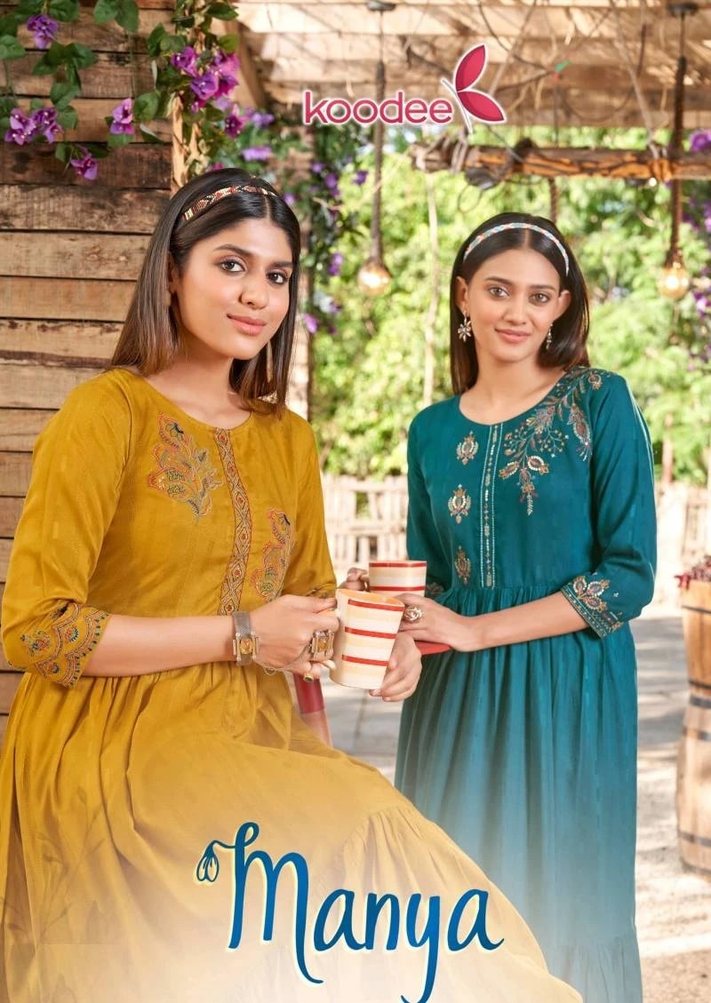 Koodee Manya Embroidered Anarkali Kurti Collection