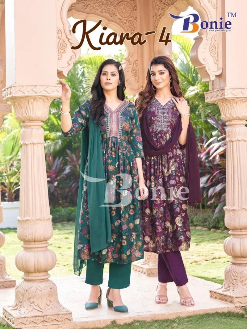 Bonie Kiara 4 Chanderi Printed Kurti Pant With Dupatta Collection