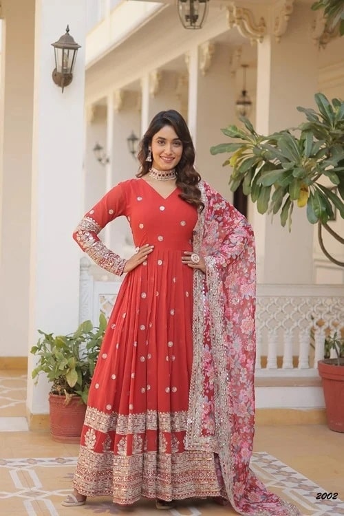 Daniel Vol 2 Embroidery Designer Long Gown With Dupatta Collection