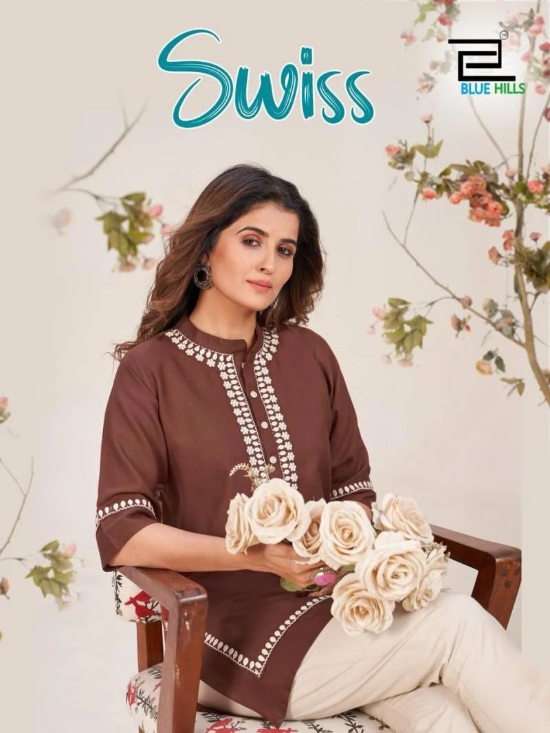 Blue Hills Swiss Rayon Daily Wear Short Kurti Collection
