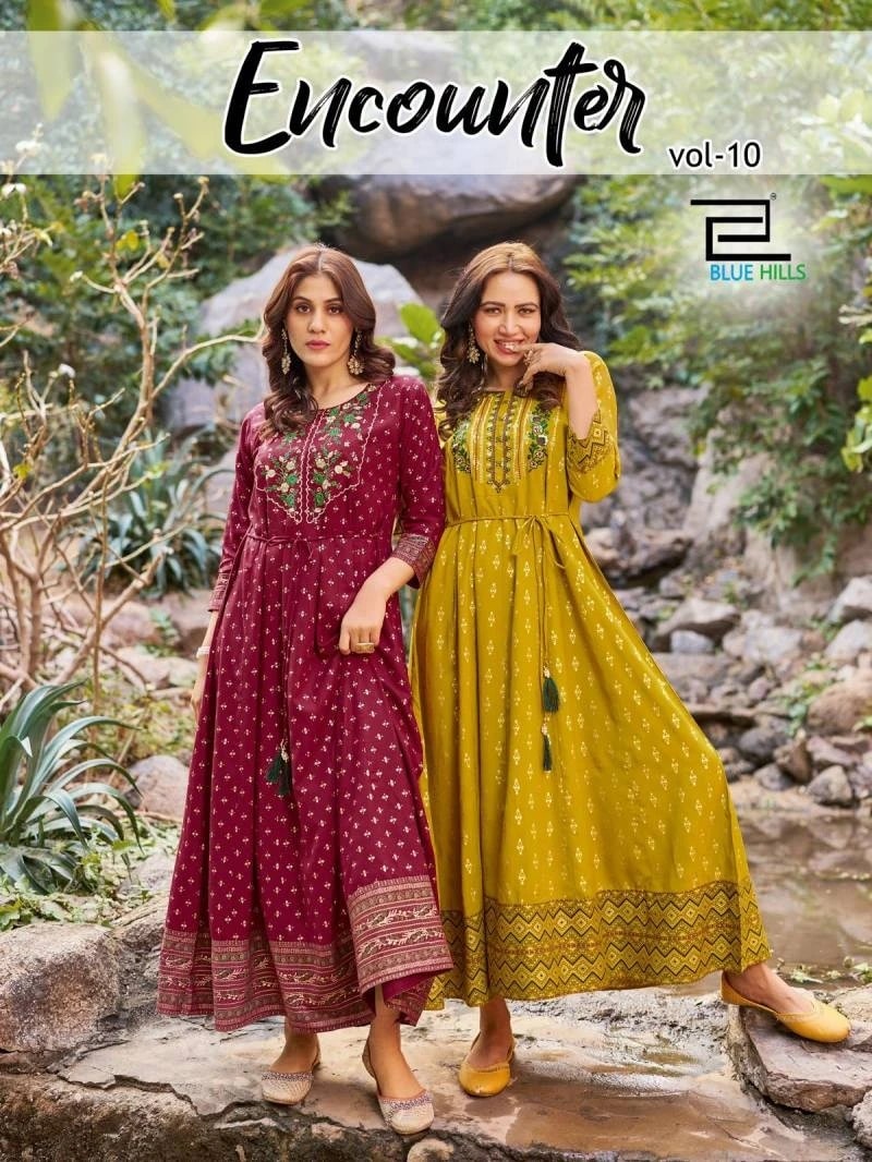 Blue Hills Encounter Vol 10 Anarkali Long Kurtis Collection