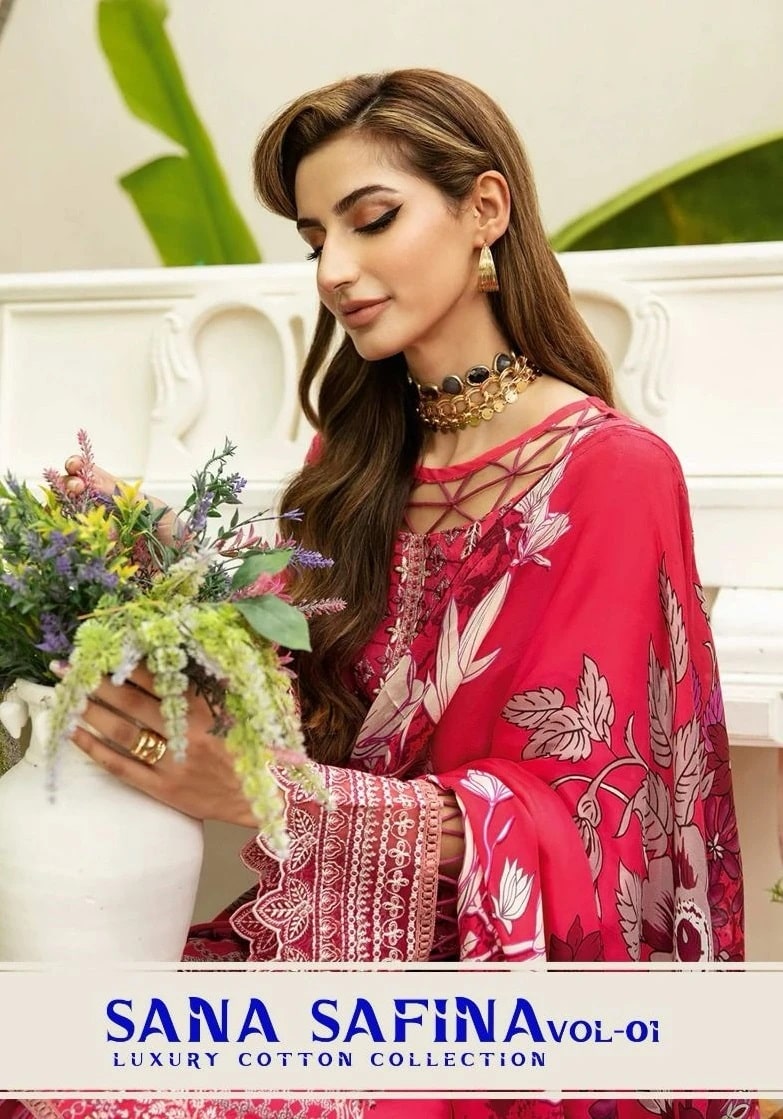 Sana Safina Vol 1 Pakistani Karachi Cotton Dress Material