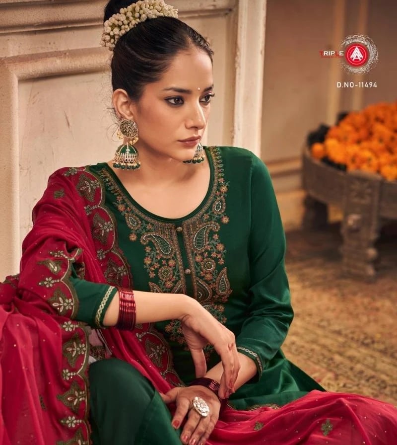 Triple Aaa Viana Jam Cotton Designer Dress Material Collection