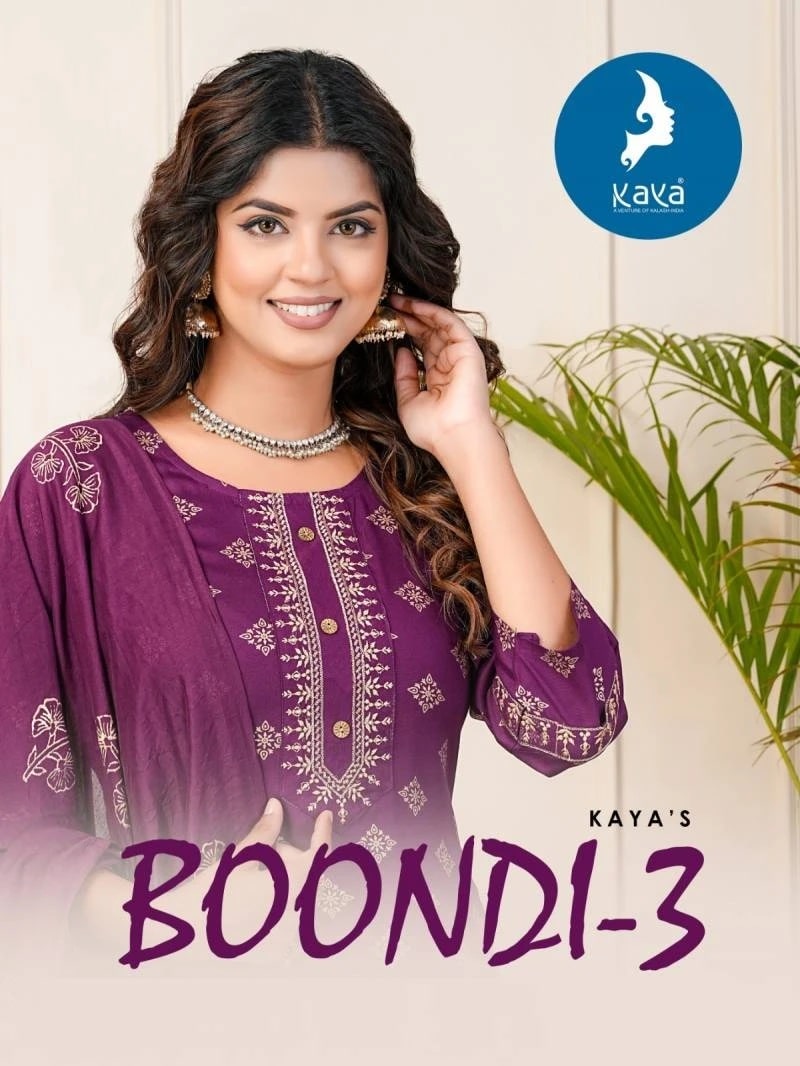 Kaya Boondi Vol 3 Designer Kurti Pant With Dupatta Collection