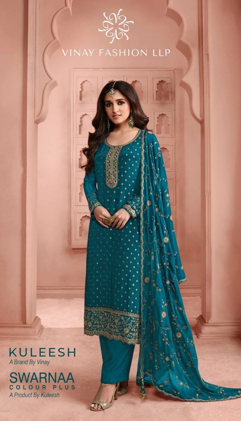 Vinay Kuleesh Swarnaa Colour Plus Jacquard Salwar Kameez