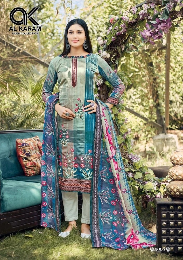 Al Karam Chikankari Embroidery Lawn Collection Vol 4 Dress Material