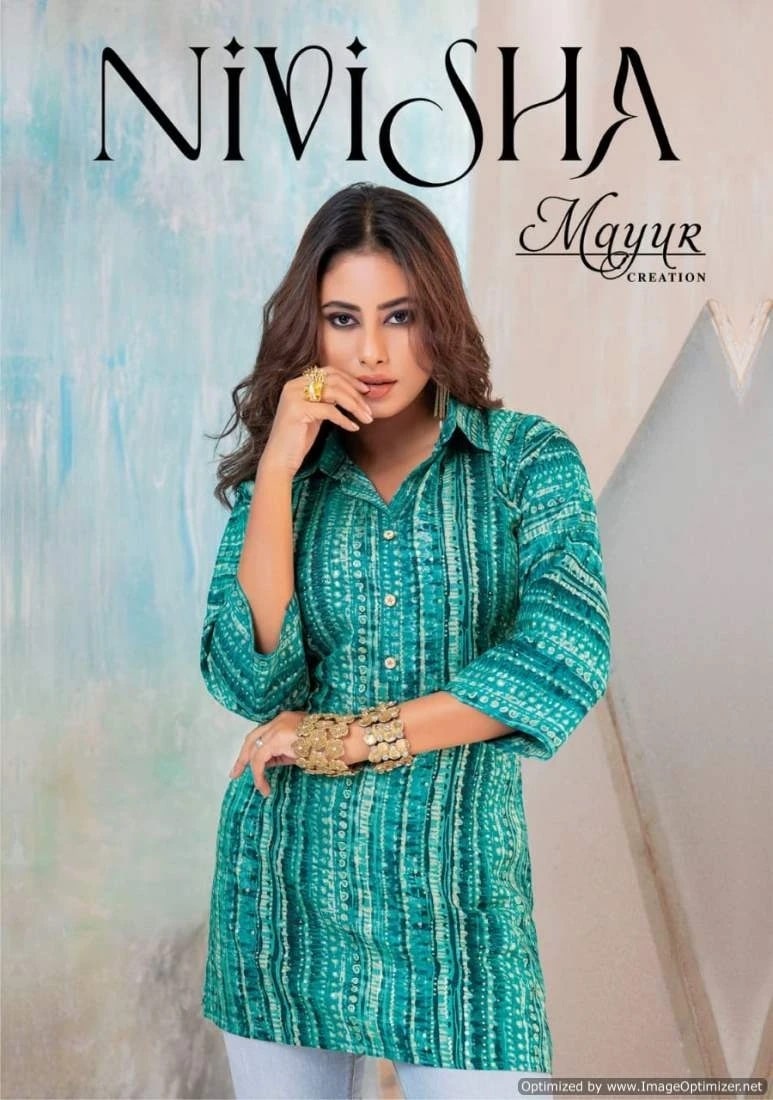 Mayur Nivisha Vol 1 Foil Prints Ladies Tops Collection