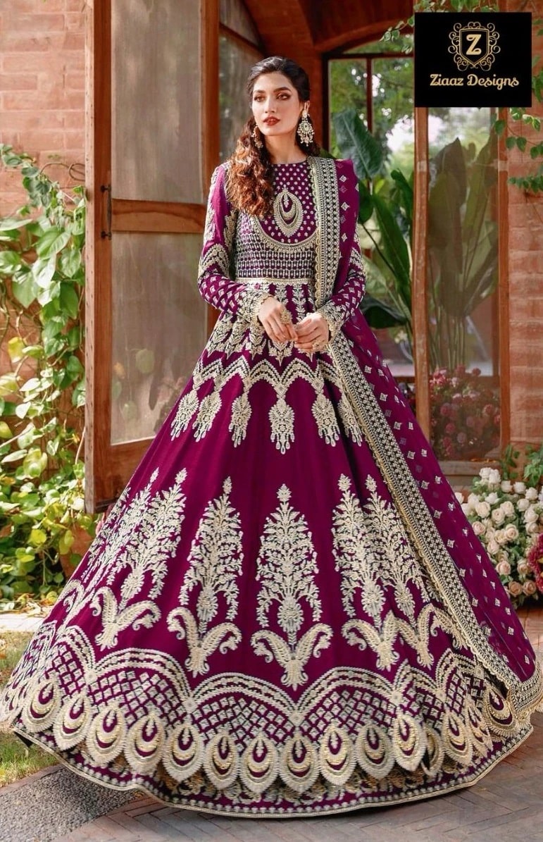 Ziaaz Designs 424 Georgette Designer Long Gown Collection