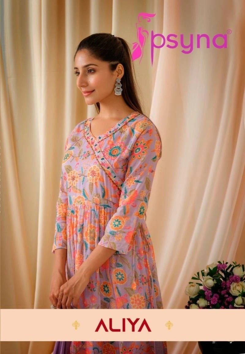 Psyna Aliya Cut Festive Wear Kurti Bottom With Dupatta Collection