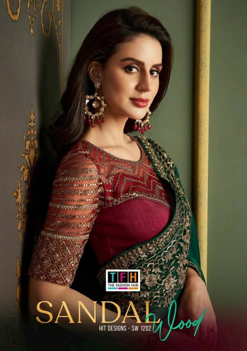 Tfh Sandalwood Hit Designs Sw 1202 Designer Saree Collection