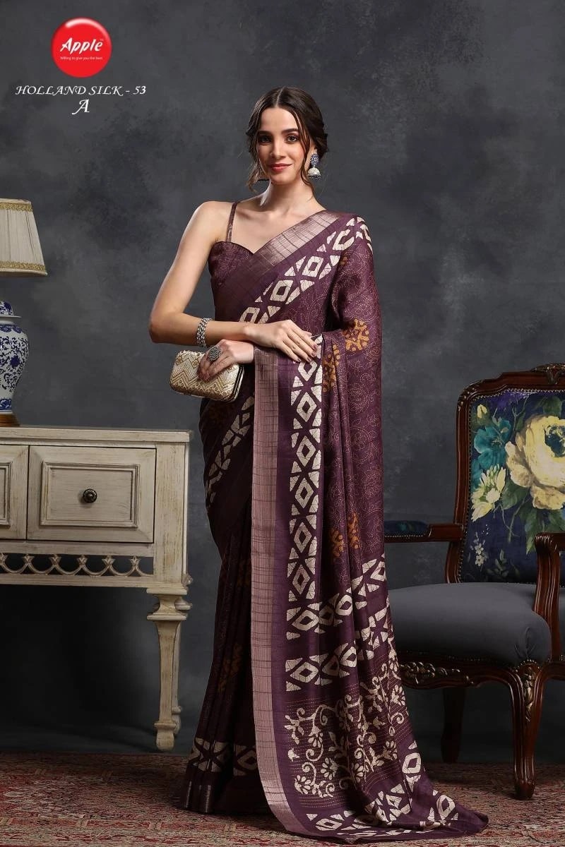 Apple Holland 53 Pure Silk Printed Saree Collection