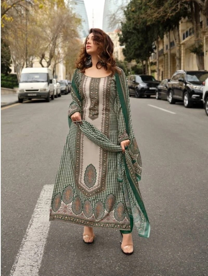 Fida Nazaare Printed Designer Cotton Dress Material Collection