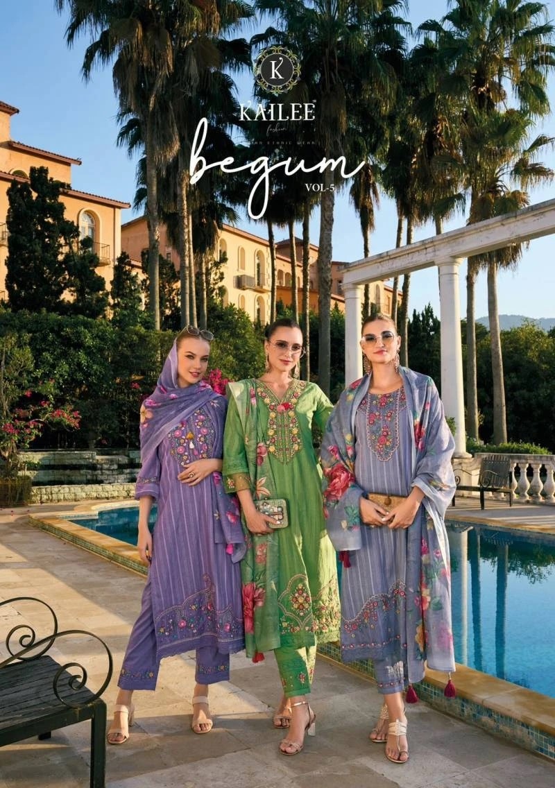 Kailee Begum Vol 5 Soft Cotton Designer Kurti Bottom With Dupatta set