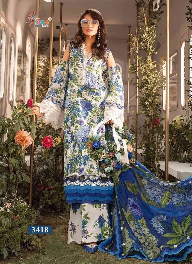 Shree M Prints Hits Vol 3 Pakistani Salwar Kameez Chiffon Dupatta