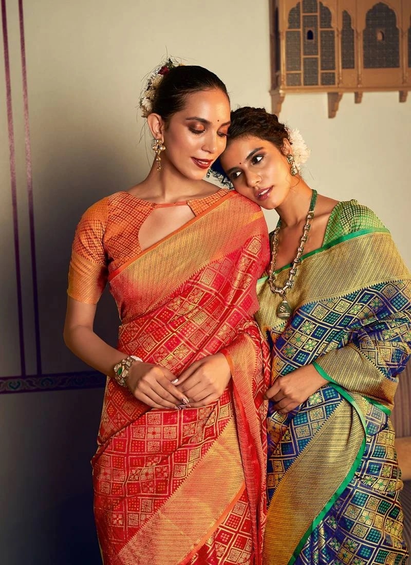 Sangam Zari Nx Patola Silk Wedding Saree Collection