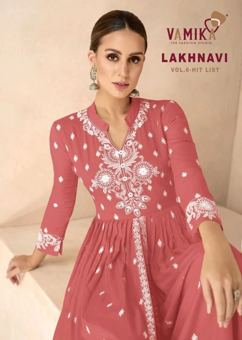 Vamika Lakhnavi Vol 6 Rayon Party Wear Kurti With Bottom Dupatta