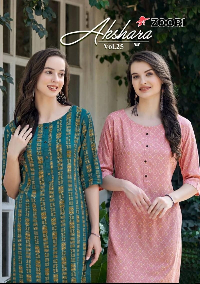 Zoori Akshara Vol 25 Casual Wear Embroidered Kurti Collection
