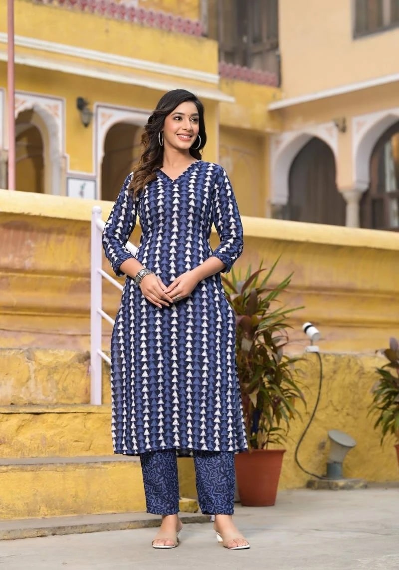 Dhruvi 113 Cotton Kurti Pant With Dupatta Collection