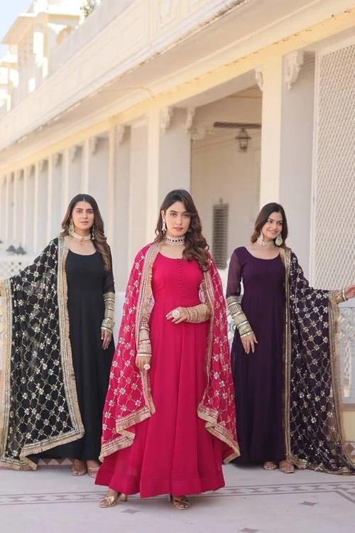 Daniel Vol 5 Blooming Embroidered Gown With Dupatta Collection