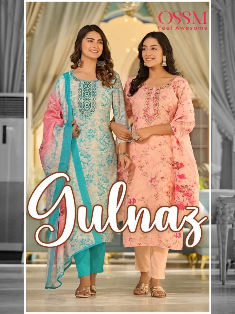 Ossm Gulnaz Cotton Printed Kurti Bottom With Dupatta Set