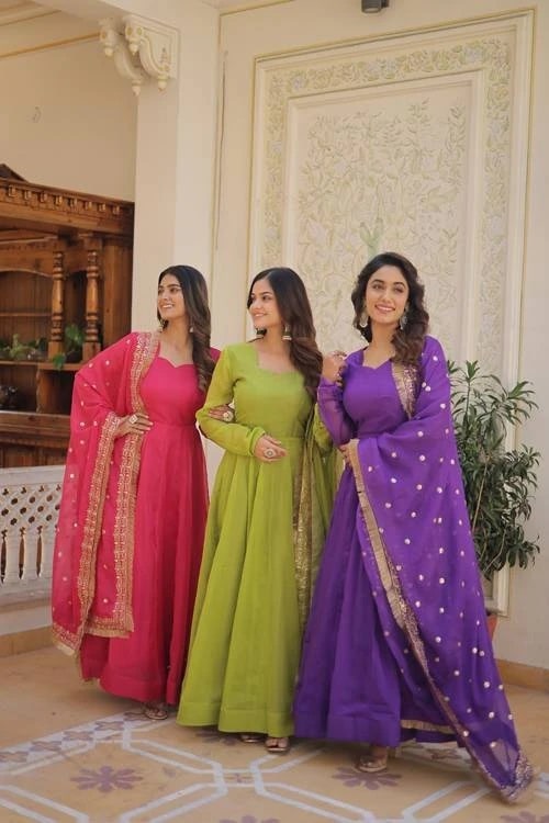 Vamika Vol 33 Silk Designer Gown With Dupatta Collection