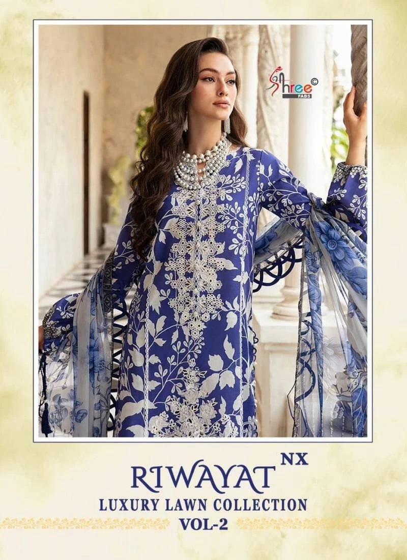 Shree Riwayat Luxury Lawn Collection Vol 2 Nx Cotton Dupatta Salwar Kameez