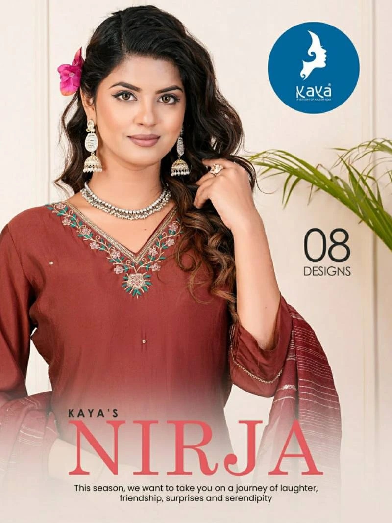 Kaya Nirja Silk Designer Kurti Pant With Dupatta Collection