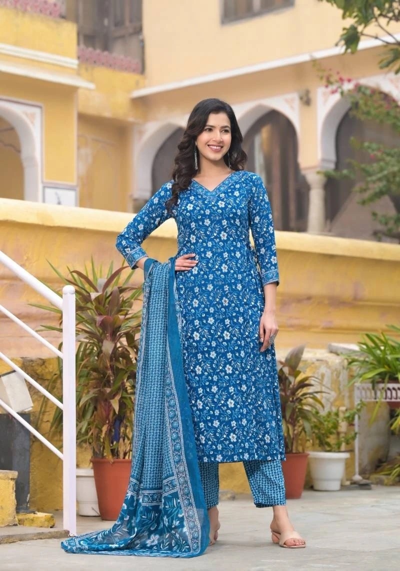 Dhruvi 117 Printed Readymade Kurti Pant With Dupatta Set