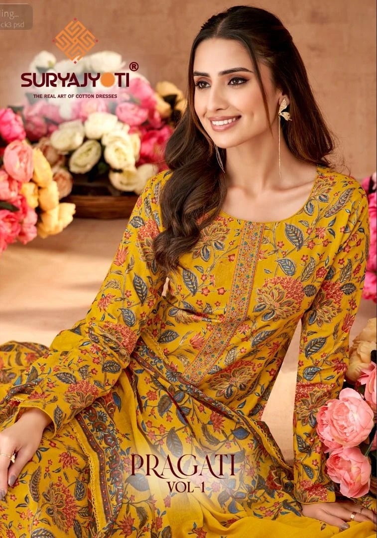 Suryajyoti Pragati Vol 1 Cambric Cotton Dress Material Collection