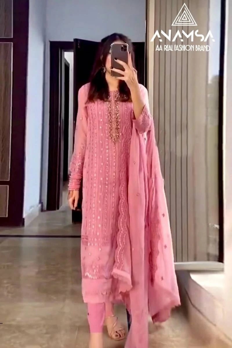 Anamsa 417 Georgette Pakistani Suits Wholesale