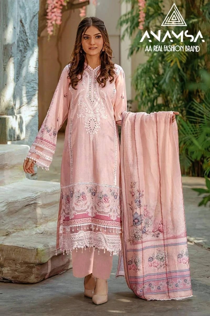 Anamsa 423 Musline Cotton Pakistani Suits Wholesale