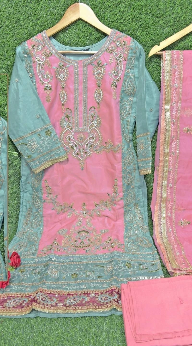 Ramsha R 1112 A To D Organza Pakistani Readymade Suits Wholesale