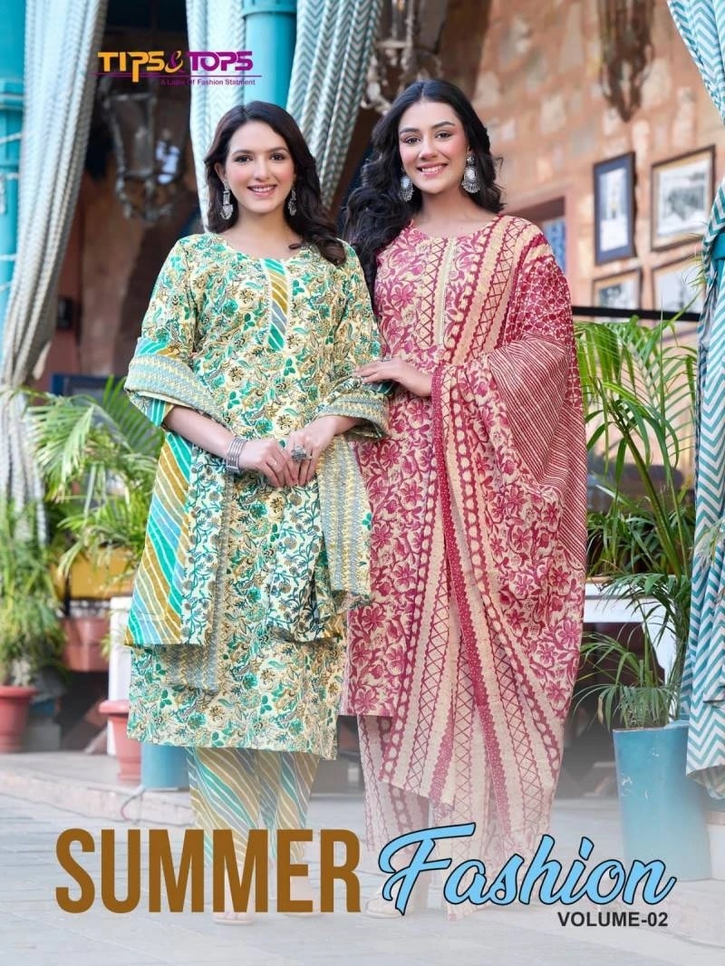 Tips And Tops Summer Fashion Vol 2 Cotton Kurti Pant With Dupatta Collection
