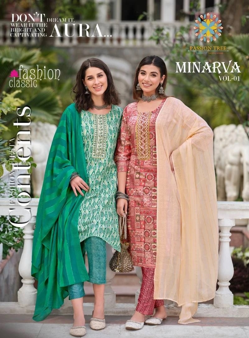 Passion Tree Minarva Vol 1 Ready Made Kurti Pant With Dupatta Collection