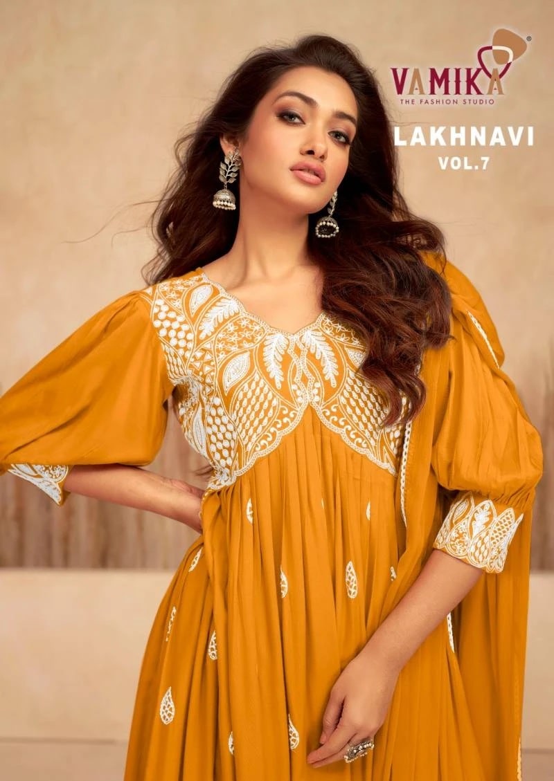Vamika Lakhnavi Vol 7 Designer Kurti With Bottom Dupatta Collection