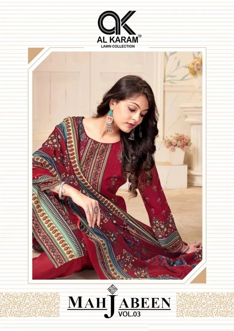 Al Karam Mahjabeen Vol 3 Soft Cotton Dress Material Collection
