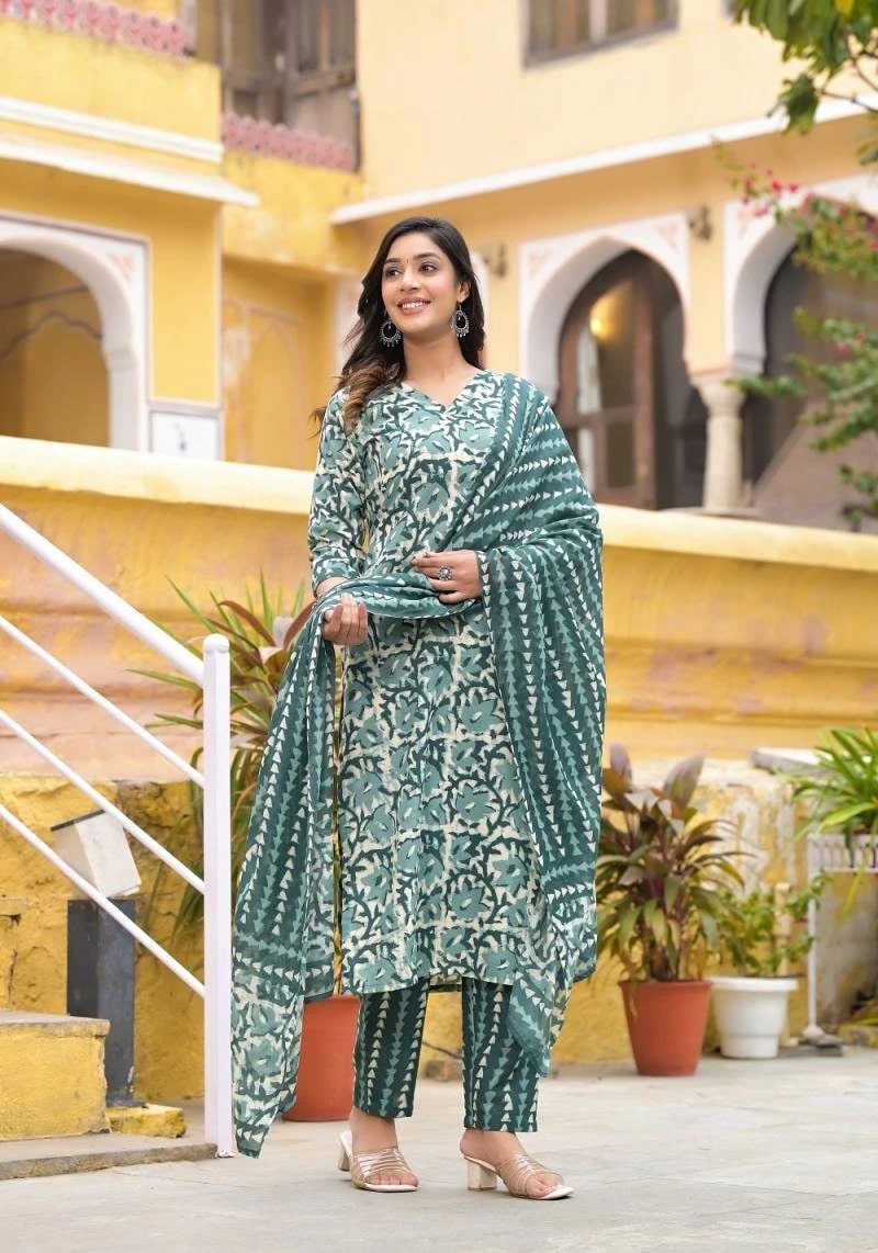 Dhruvi 120 Festive Wear Kurti Pant With Dupatta Collection