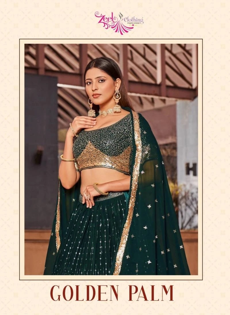 Zeel Golden Palm Wedding Designer Lehenga Collection