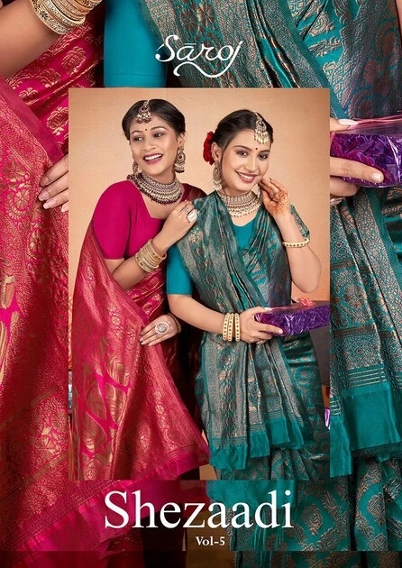 Saroj Sehzaadi Vol 5 Wedding Lichi Silk Saree Collection