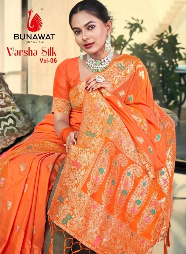 Bunawat Varsha Silk Vol 6 Silk Festive Wear Saree Collection