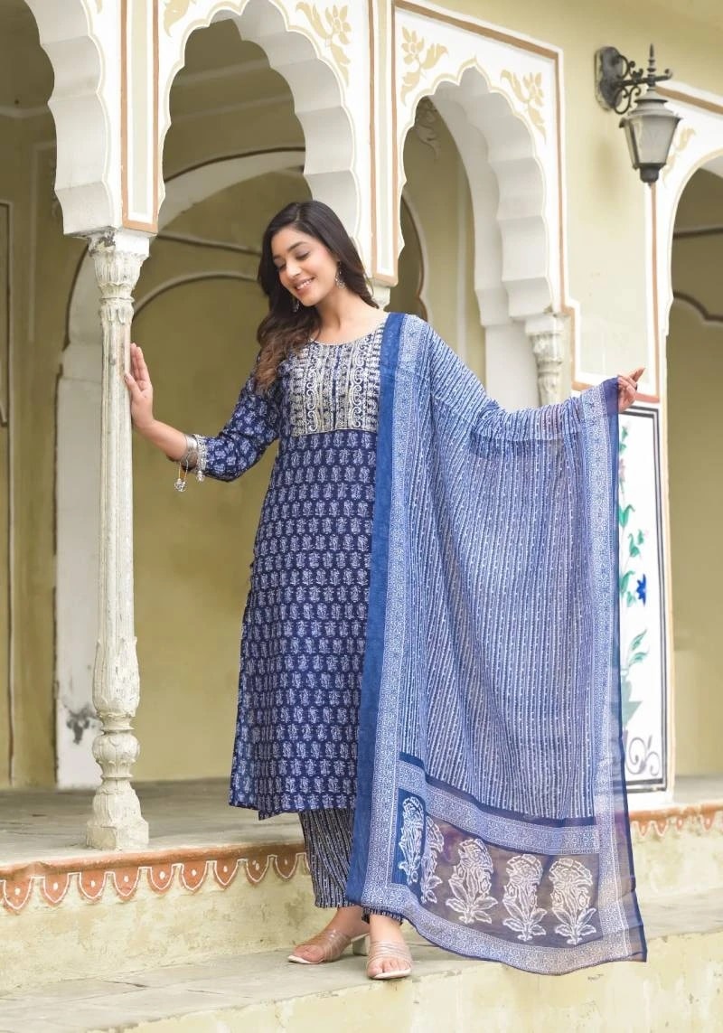 Dhruvi 124 Casual Wear Kurti Bottom With Dupatta Collection