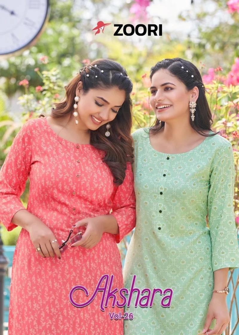 Zoori Akshara Vol 26 Casual Wear Printed Kurti Collection
